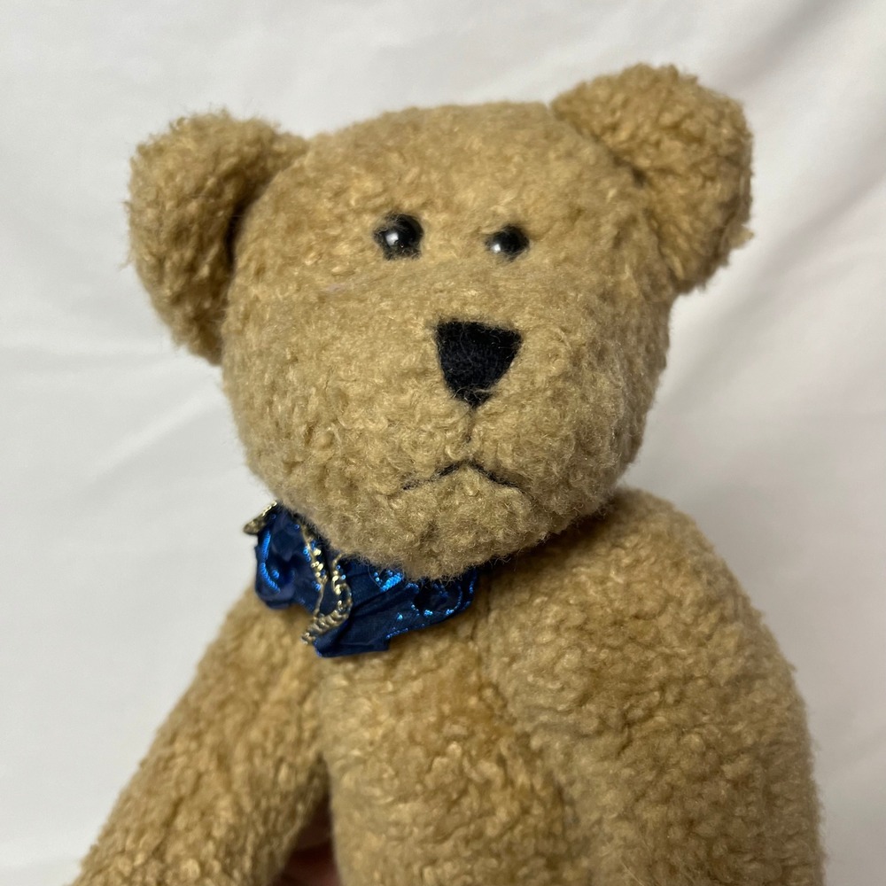 Boyds Bear J.B. Bean Series Tan Plush Teddy Bear Blue Bow Tie Vintage 1985-1995 - Picture 4 of 7